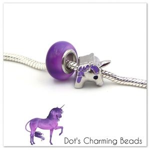 Magical Purple Unicorn 🦄 European Bead Charm Set